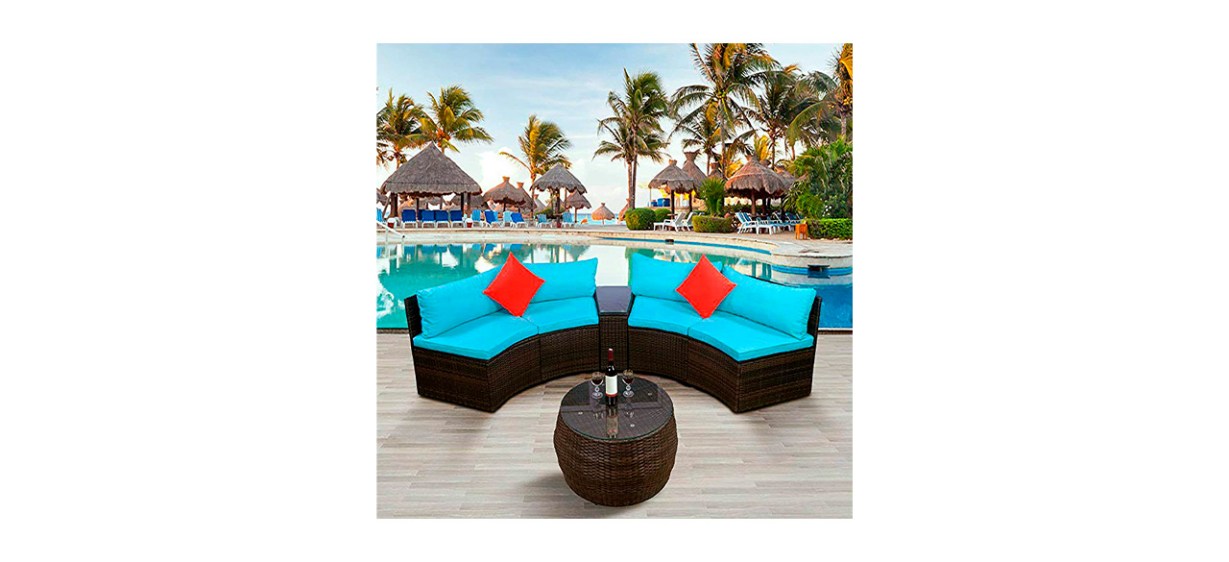 Best LZ Leisure Zone 4 Piece Outdoor Patio Sofa Furniture Sets