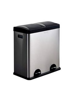 Step N' Sort 2-Compartment Stainless Steel Trash and Recycling Bin