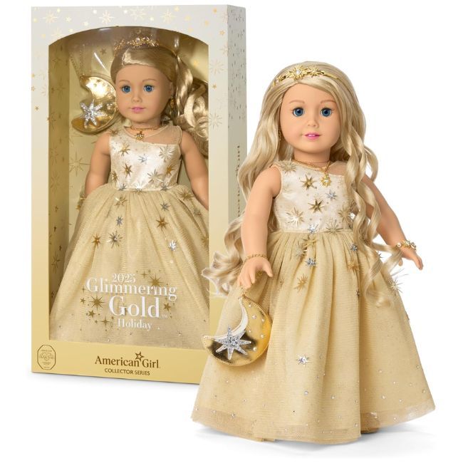 American Girl 2025 Glimmering Gold Holiday Collector Doll