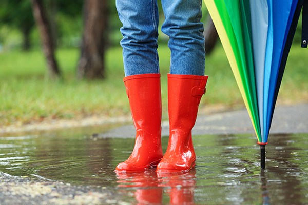 Red Rain Boots