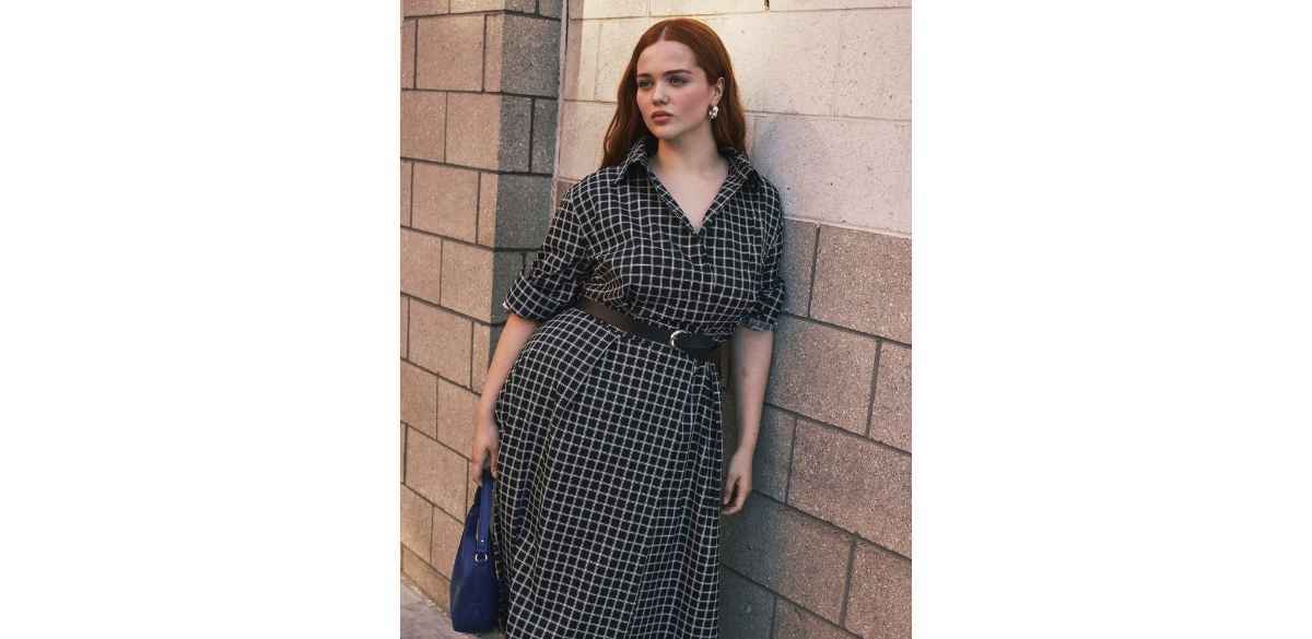Faux Wrap Cotton Poplin Dress