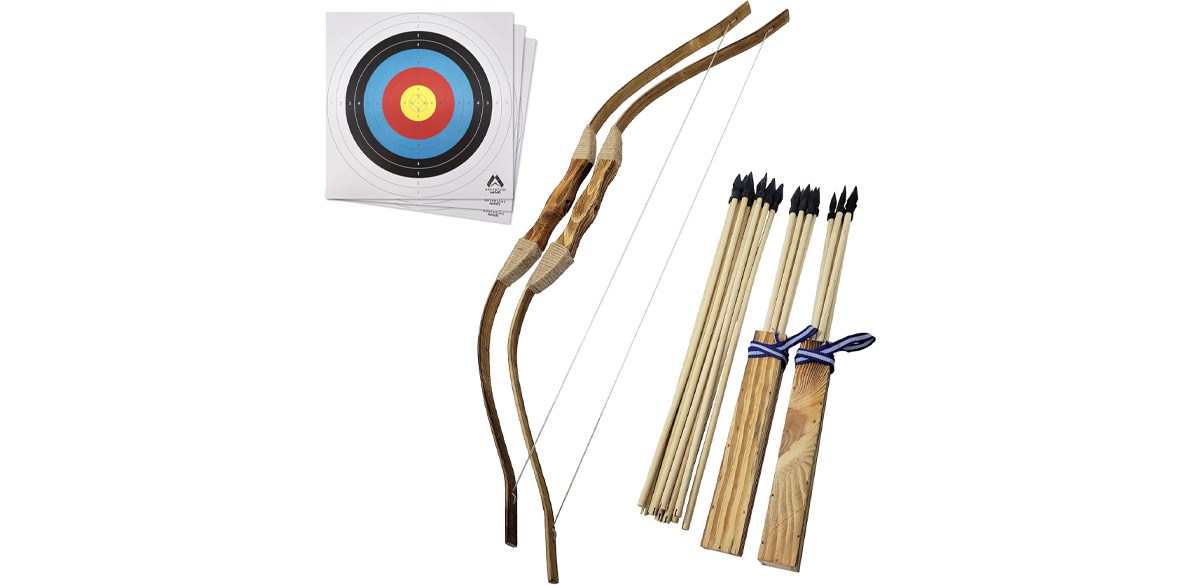 Adventure Awaits! 2-Pack Handmade Wooden Bow and Arrow Set