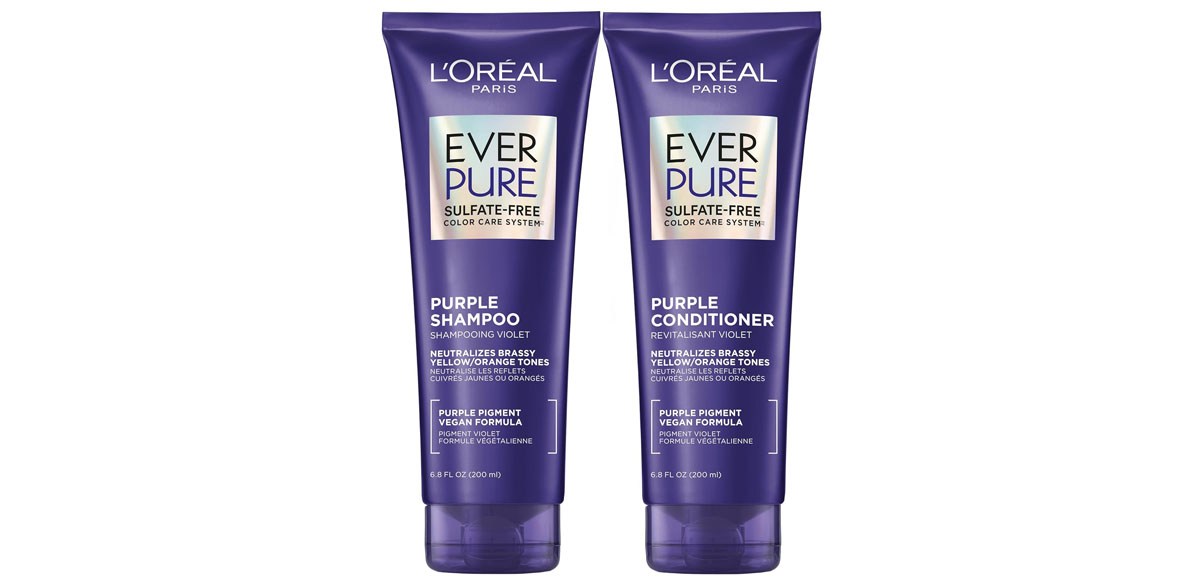 L’Oreal Paris EverPure Sulfate Free Brass Toning Purple Shampoo and Conditioner Set