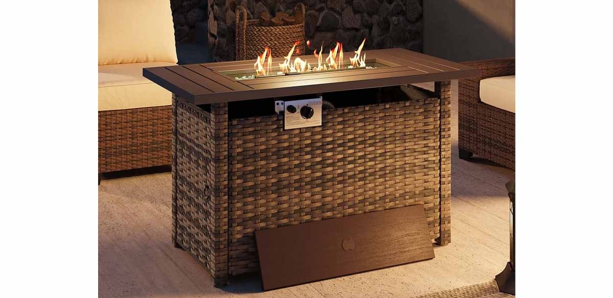 Latitude Run Outdoor Propane Gas Fire Pit Table