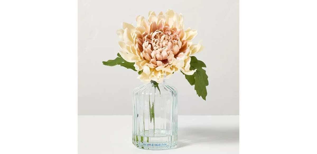 Mini Faux Tan Chrysanthemum Flower Arrangement