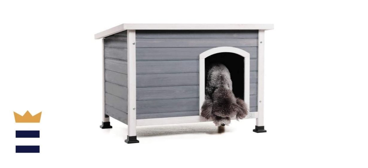 A 4 Pet Outdoor Wooden Doghouse With Hinges