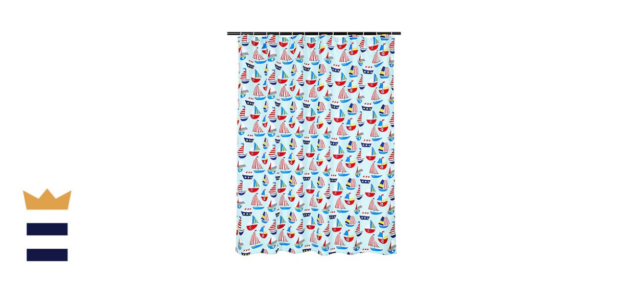 AmazonBasics Fun and Playful Kids Microfiber Shower Curtain
