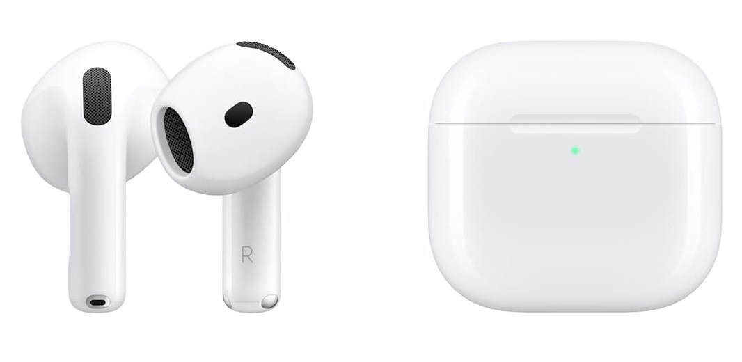 Apple Airpods 4 on white background