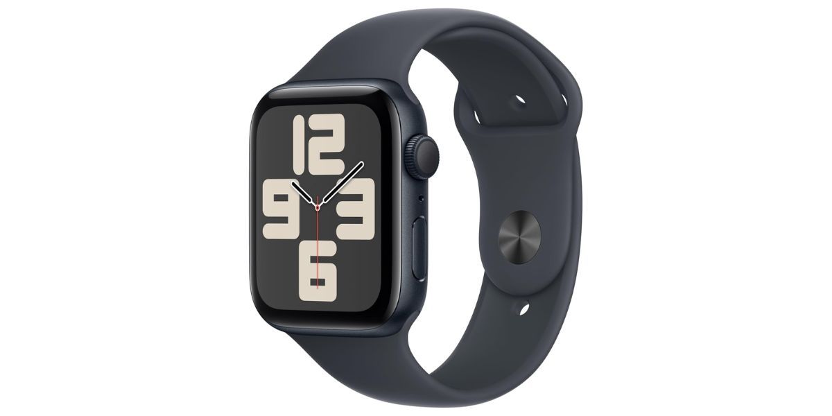 Apple Watch SE (2nd Gen) [GPS 44mm] Smartwatch with Midnight Aluminum Case with Midnight Sport Band M/L