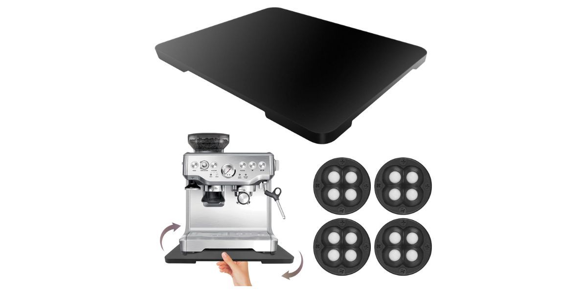 GIASSVIO Store 360° Rolling Tray Bamboo Appliance Slider