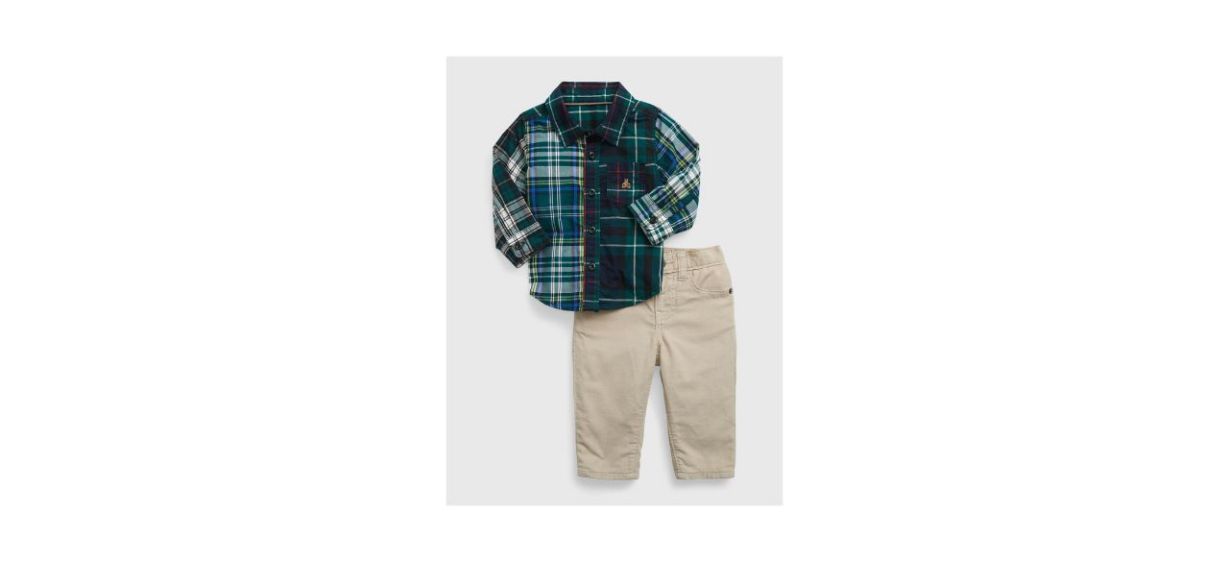 Best Gap Baby Mocktail Plaid Corduroy Two-Piece Outfit Set