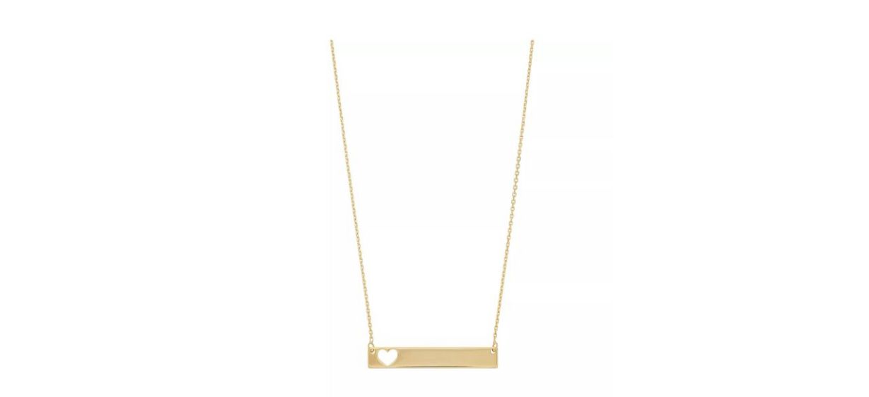 Best Kohls Gold Cutout Heart Bar Link Necklace