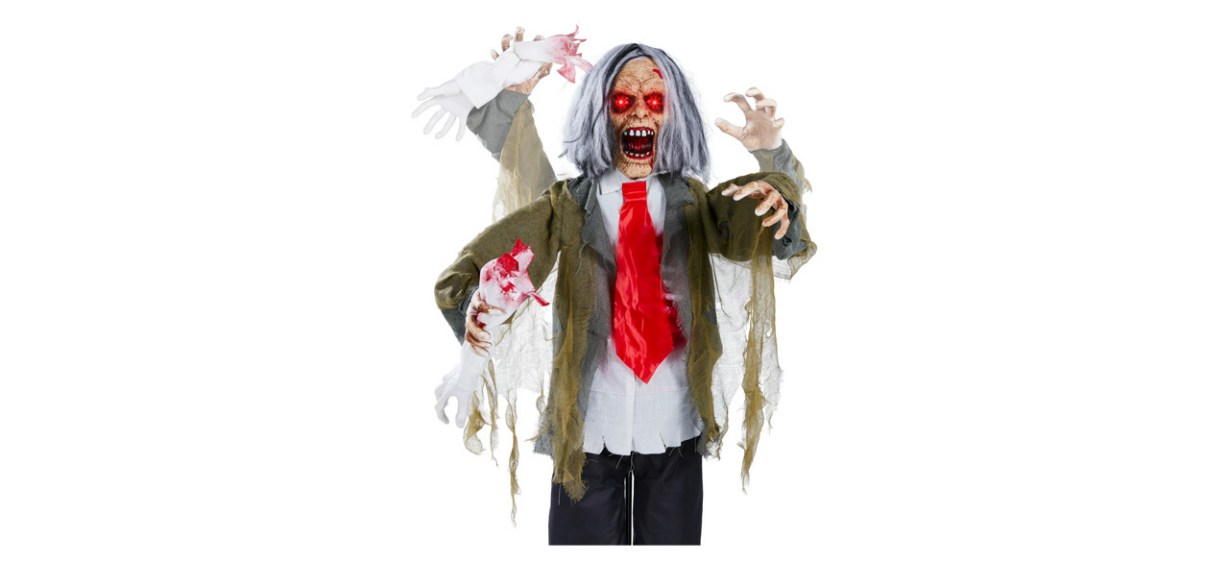 Rotten Ronnie standing animatronic zombie on white background Rotten Ronnie standing animatronic zombie on white background