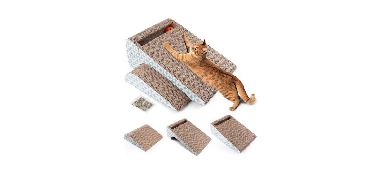 best PrimePets Removable Cat Scratching Pad with Ball