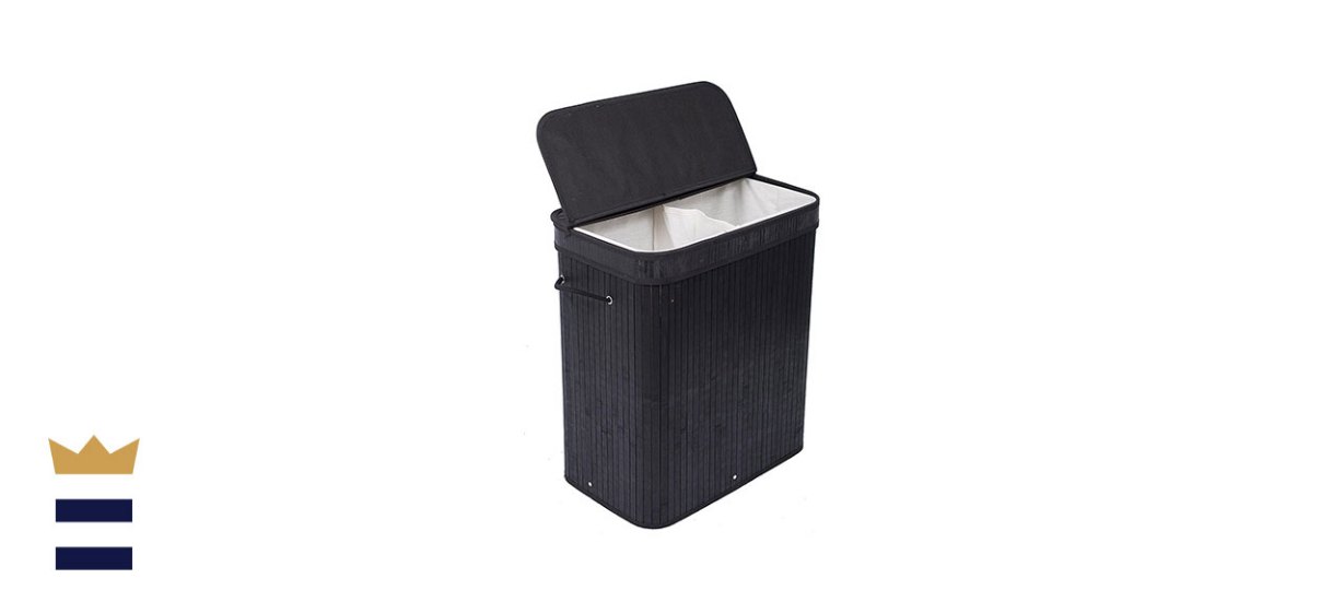 Birdrock Home Double Laundry Hamper with Lid and Cloth Liner