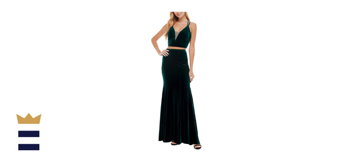 City Studios Juniors' Velvet 2-Piece Gown