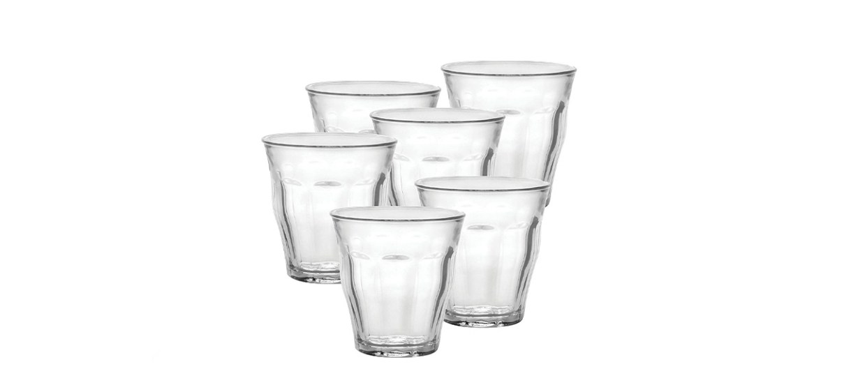 Duralex Spirale 8 Ounce Small Beverage Glasses Tumblers Spiral Design Set  of 4