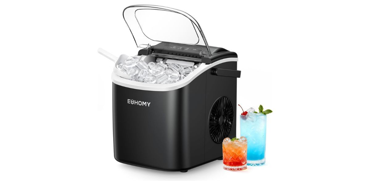 EUHOMY Countertop Ice Maker Machine with Handle