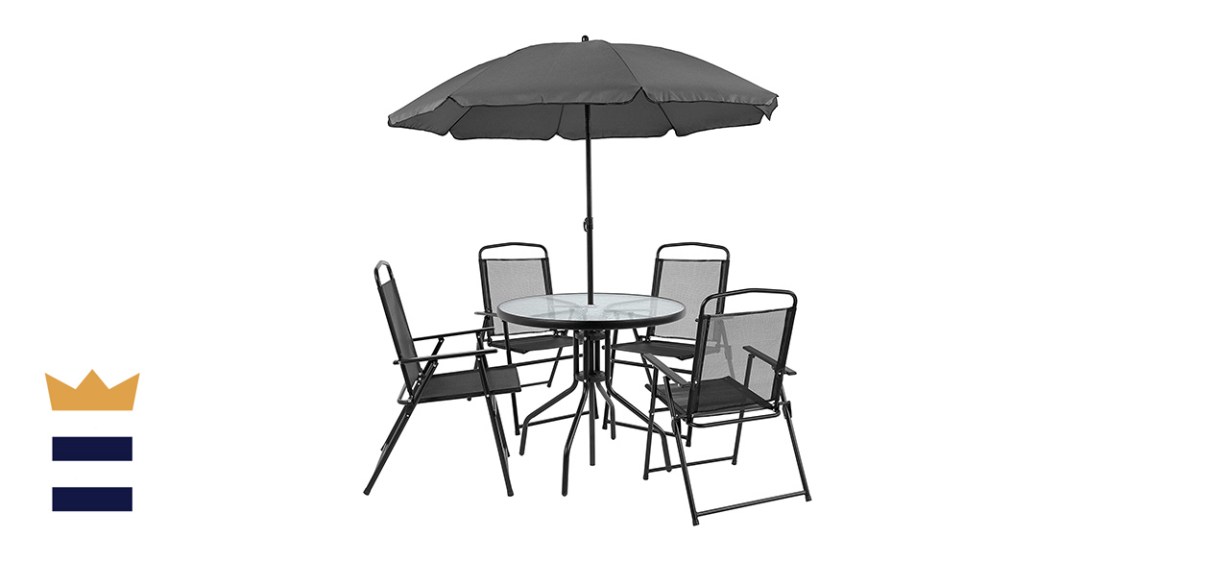 Flash Furniture Six-Piece Nantucket Black Patio Furniture Set