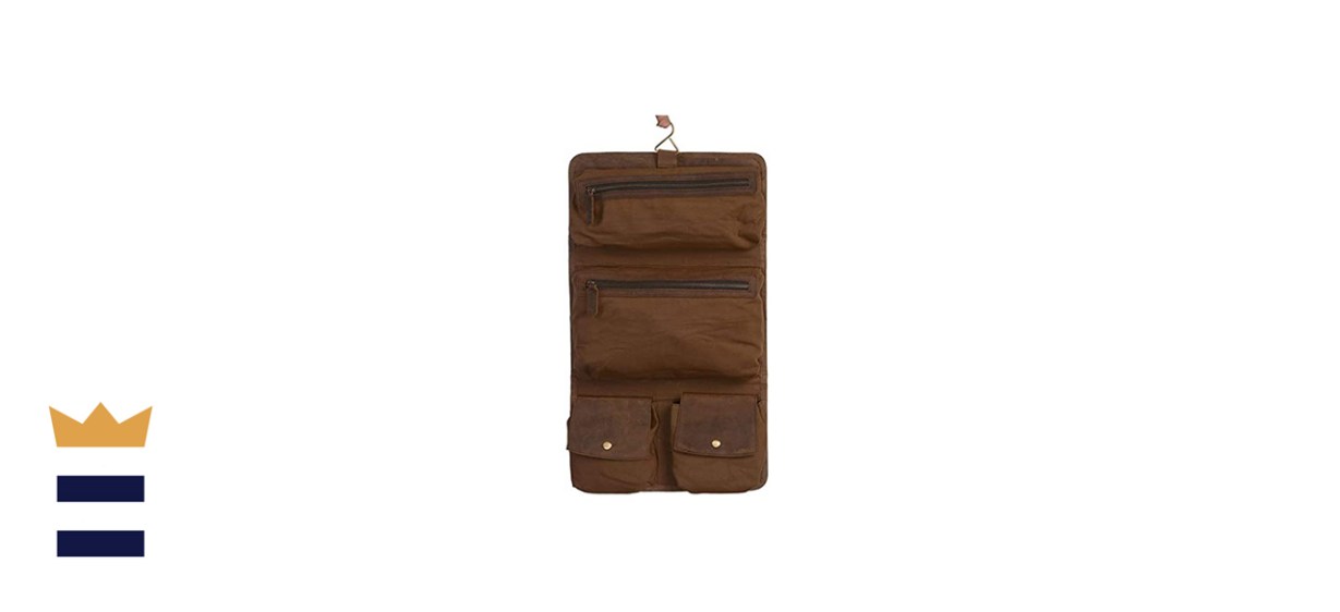 KomalC: Premium Buffalo Leather Hanging Toiletry Bag