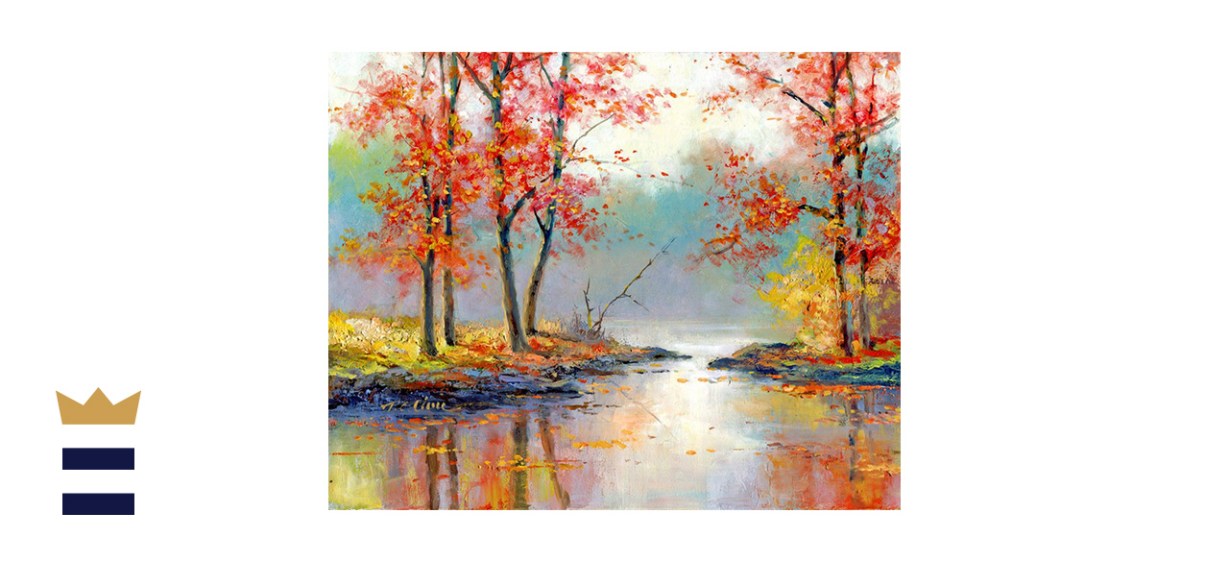 PineBrookStudio Fall Scene Art Print of Watercolor Painting 