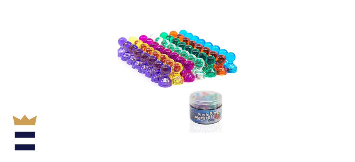 Products4Future 56-Pack of Colorful push-pin Magnets for Whiteboards and Fridges