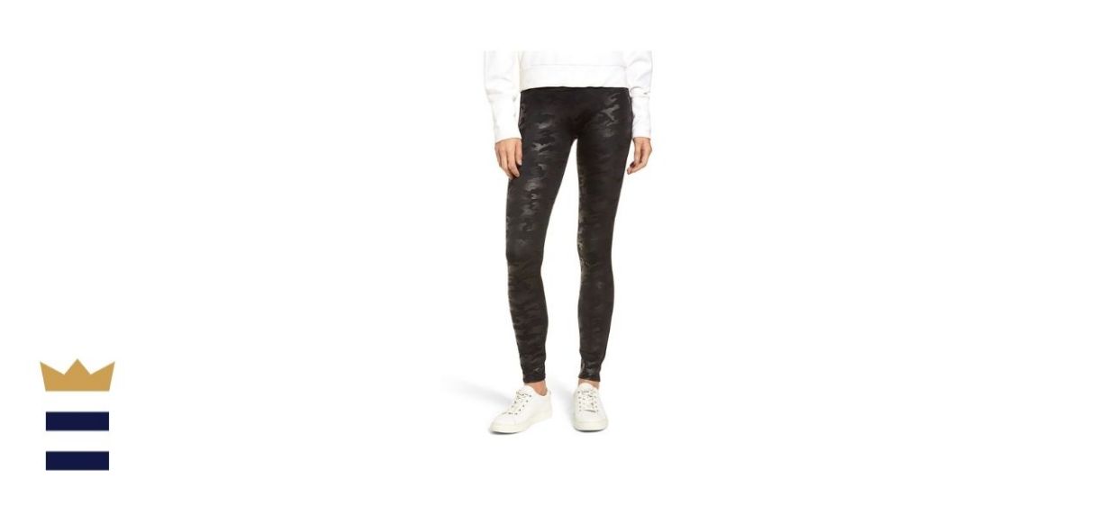 SPANX Camo Faux-Leather Leggings