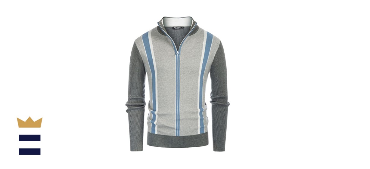 PJ Paul Jones Turtleneck Zip Stand Collar Pullover Sweater