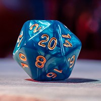 a 20-sided die