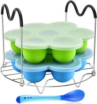 SONGZIMING Silicone Egg Bites Molds with Rack & Spoon
