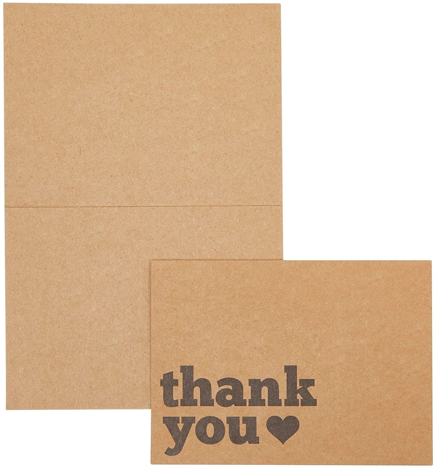 Best Paper Greetings Kraft Thank You Cards with Envelopes (120 Pack)