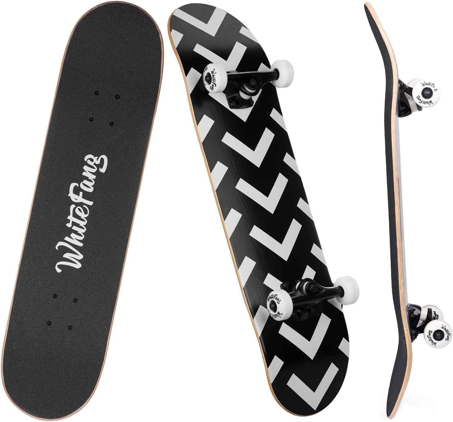 WhiteFang Double Kick Skateboard