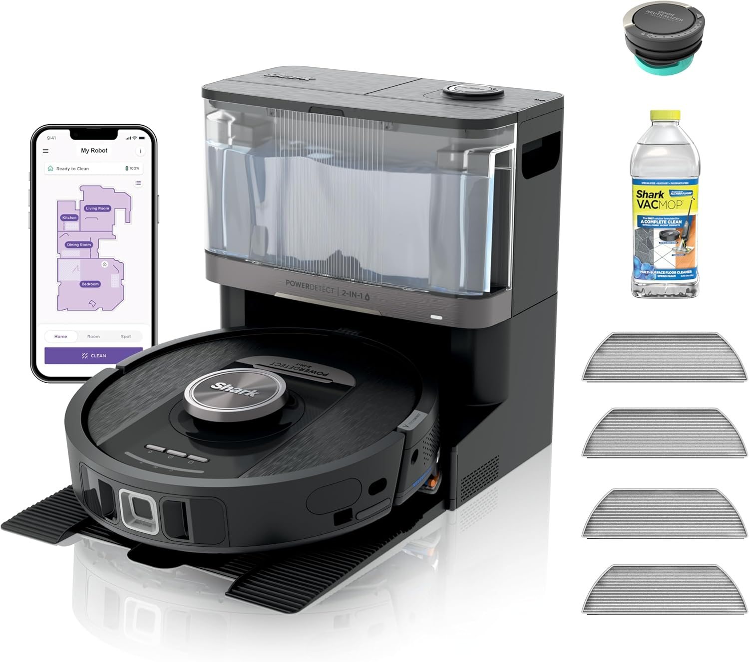 Shark PowerDetect NeverTouch Robot Vacuum and Mop