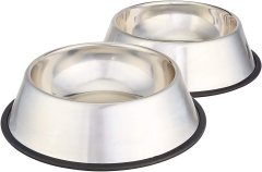 Amazon Basics Stainless Steel Non-Skid Dog Water And Food Bowls, 2-Pack 