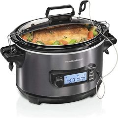 Hamilton Beach Portable 6-Quart Set & Forget Digital Programmable Slow Cooker