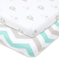 Cuddly Cubs 100% Jersey Cotton Unisex Mini Portable Crib Sheets