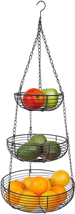 Home Intuition 3-Tier Hanging Fruit Produce Basket