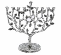 The Dreidel Company Tree of Life 9 Branch Hanukkiah Menorah