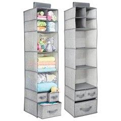 MetroDecor Soft Fabric Over Closet Rod Hanging Storage Organizer