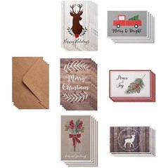 Sustainable Greetings 48-Pack Merry Christmas Holiday Greeting Card