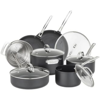 Viking 12 Piece Hard Anodized Kitchen Cookware with Glass Lids
