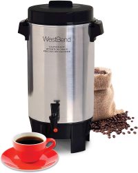 West Bend Highly Polished Aluminum Commercial Coffee Urn, 42 Cup